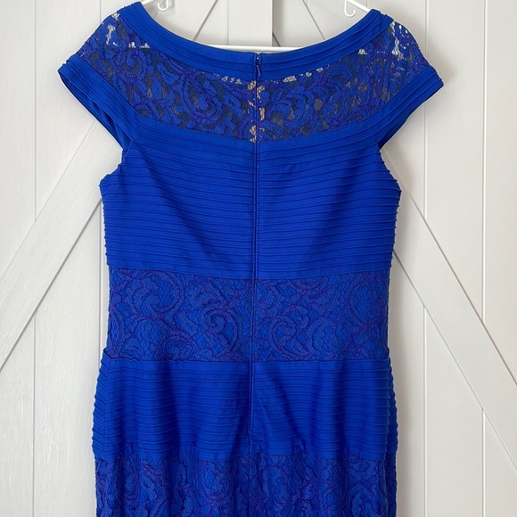 Tadashi Shoji Full Length Women’s Blue Lace Vintage Dress - Size 12 - Picture 11 of 16